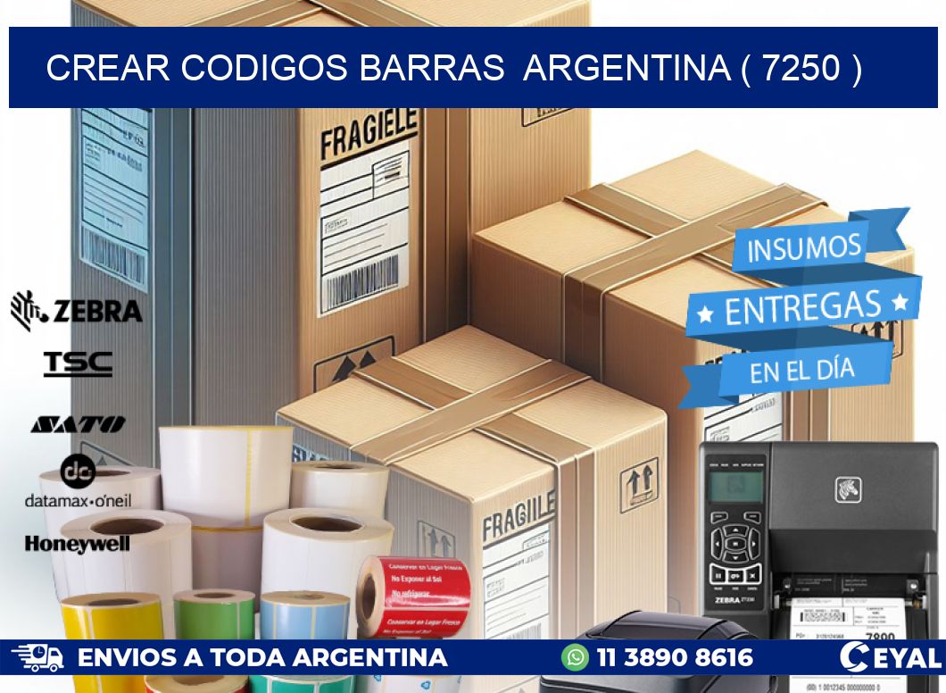 crear codigos barras  argentina ( 7250 )