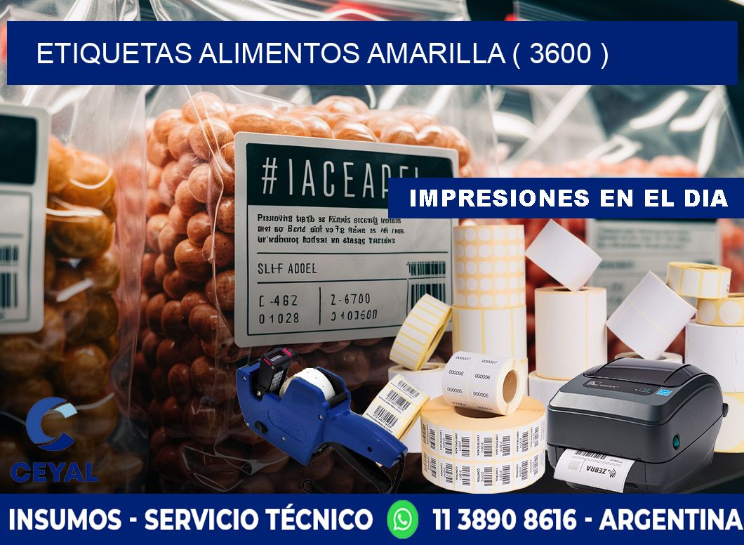 etiquetas alimentos amarilla ( 3600 )