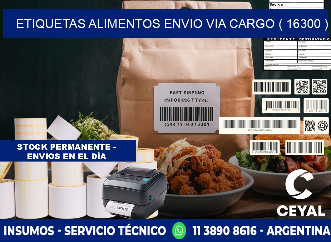 etiquetas alimentos envio via cargo ( 16300 )