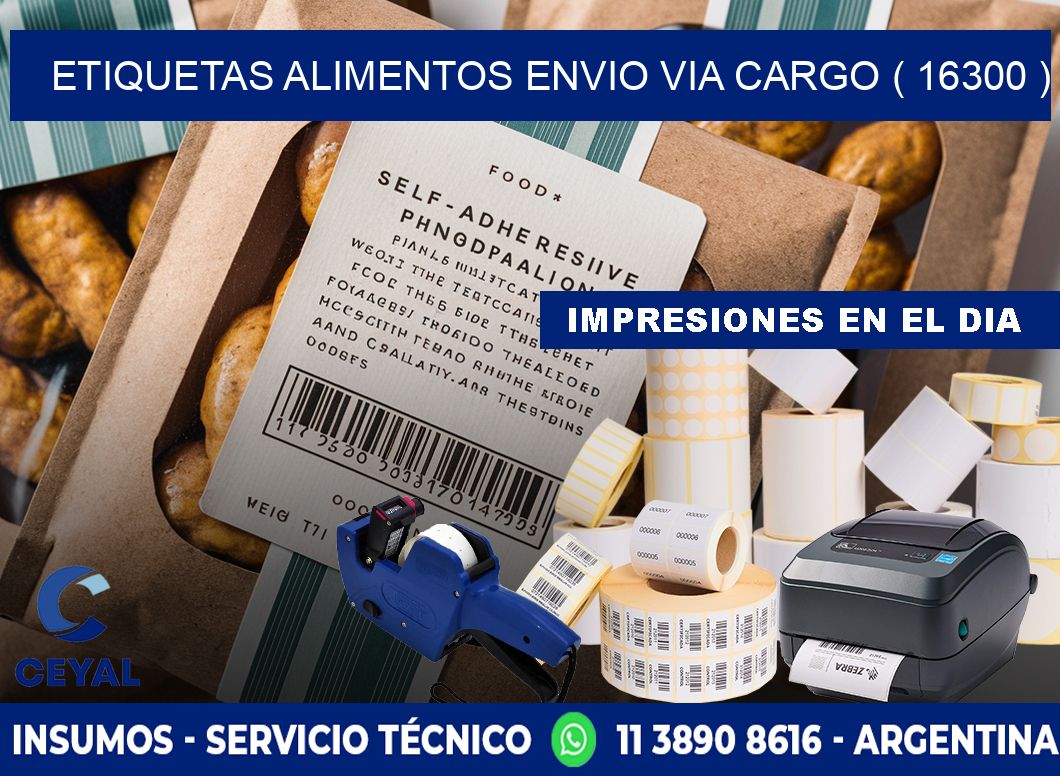 etiquetas alimentos envio via cargo ( 16300 )