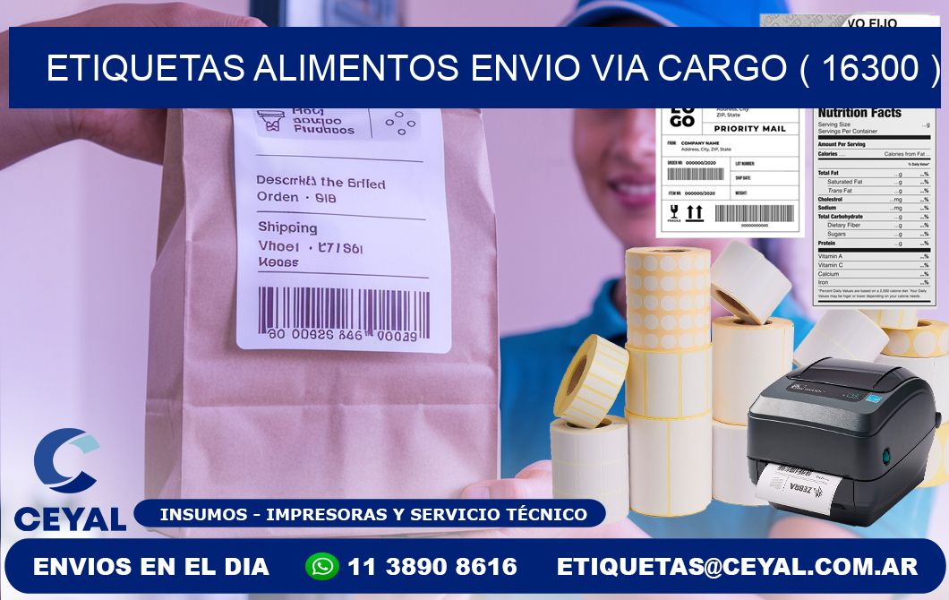 etiquetas alimentos envio via cargo ( 16300 )