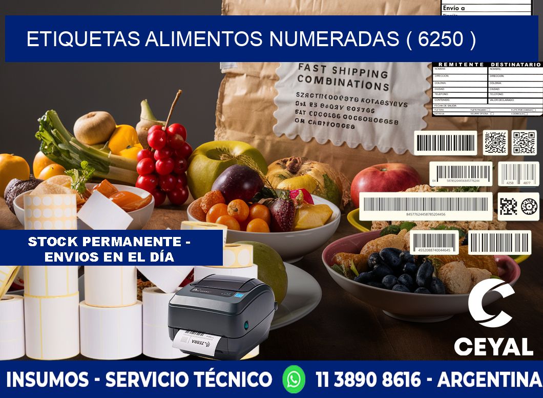 etiquetas alimentos numeradas ( 6250 )