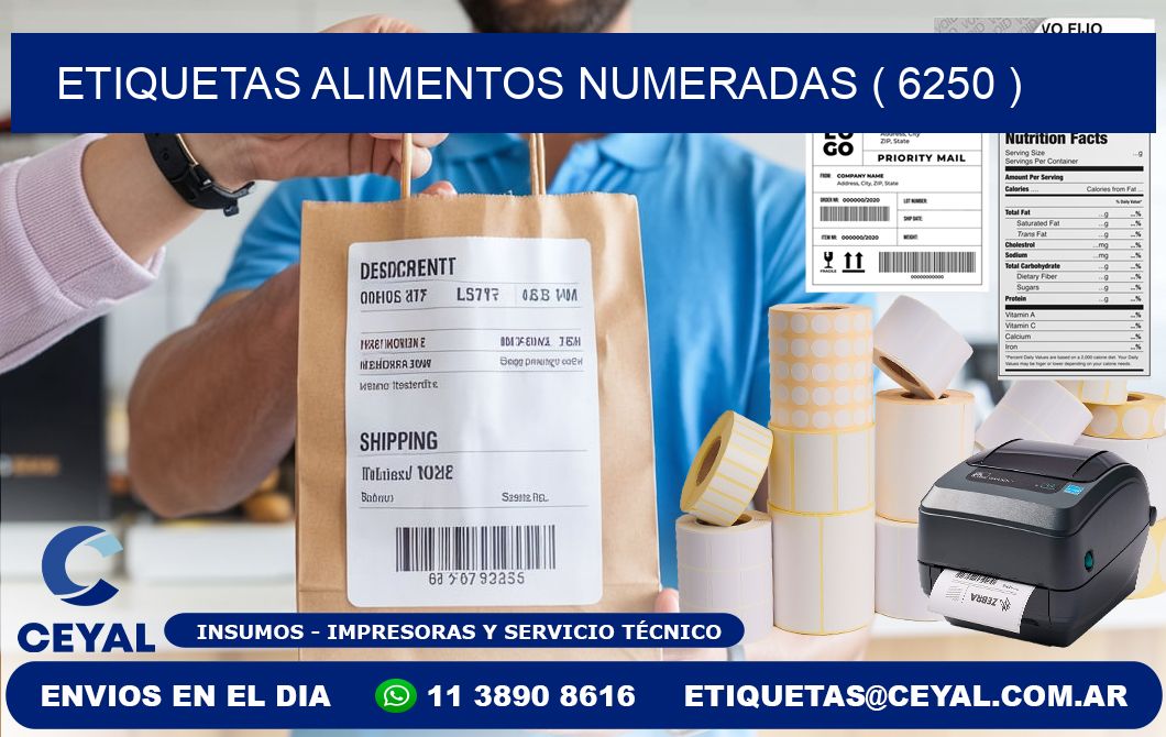 etiquetas alimentos numeradas ( 6250 )