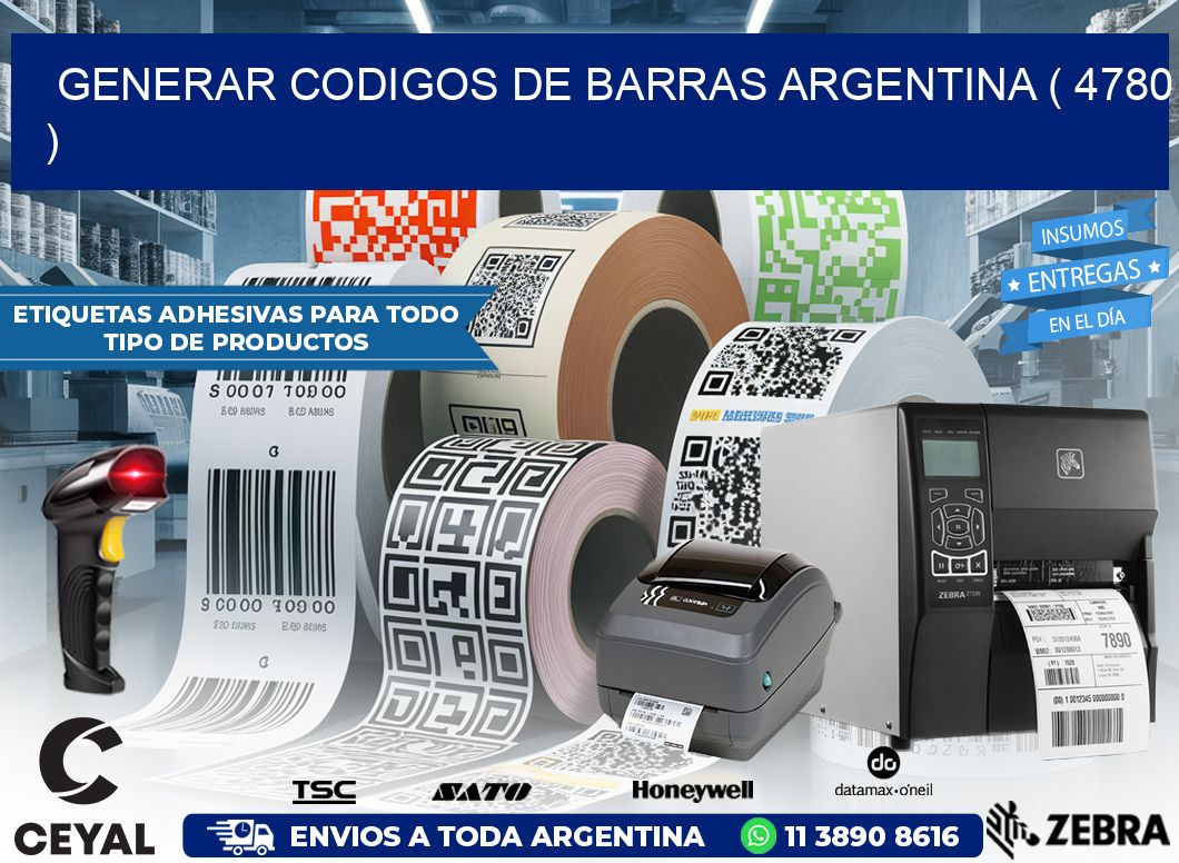 generar codigos de barras argentina ( 4780 )