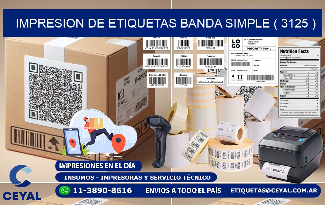 impresion de etiquetas banda simple ( 3125 )