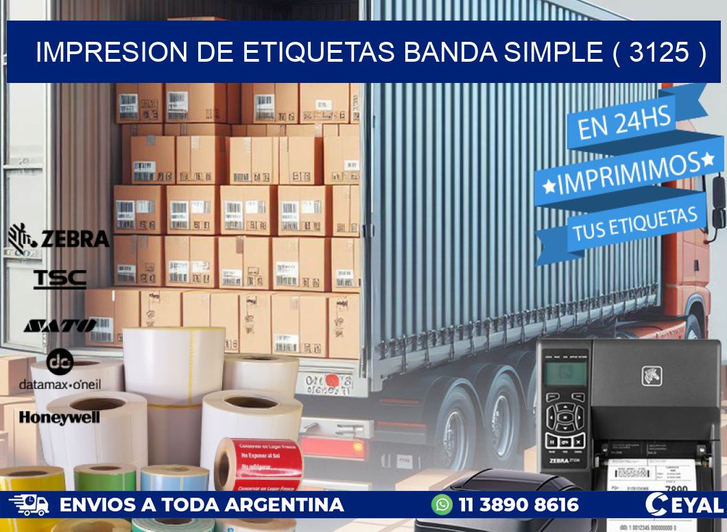 impresion de etiquetas banda simple ( 3125 )