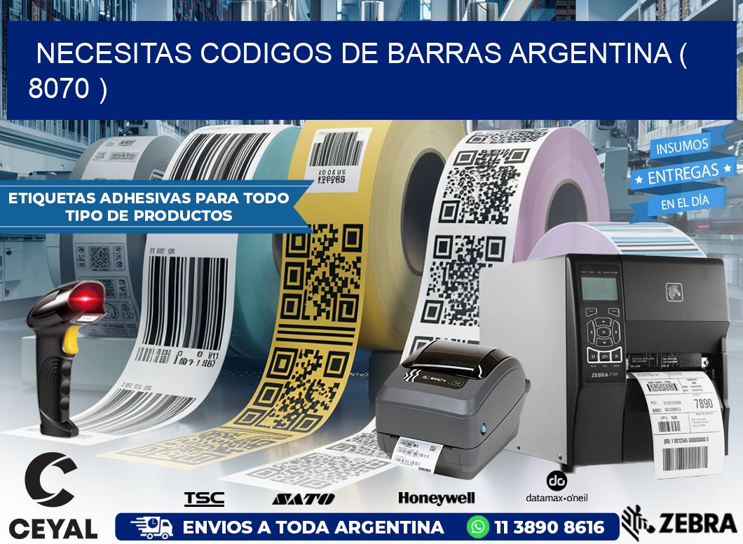 necesitas codigos de barras argentina ( 8070 )