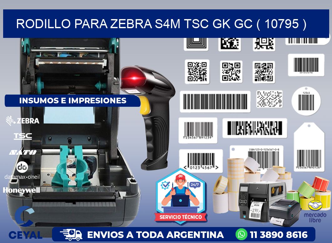 rodillo para zebra S4M TSC GK GC ( 10795 )