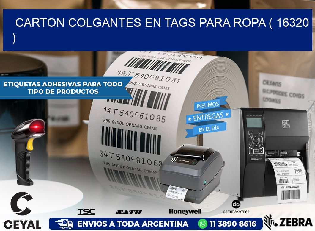 CARTON COLGANTES EN TAGS PARA ROPA ( 16320 )