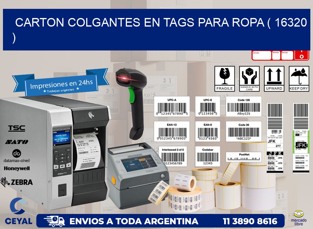 CARTON COLGANTES EN TAGS PARA ROPA ( 16320 )