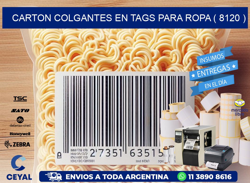 CARTON COLGANTES EN TAGS PARA ROPA ( 8120 )