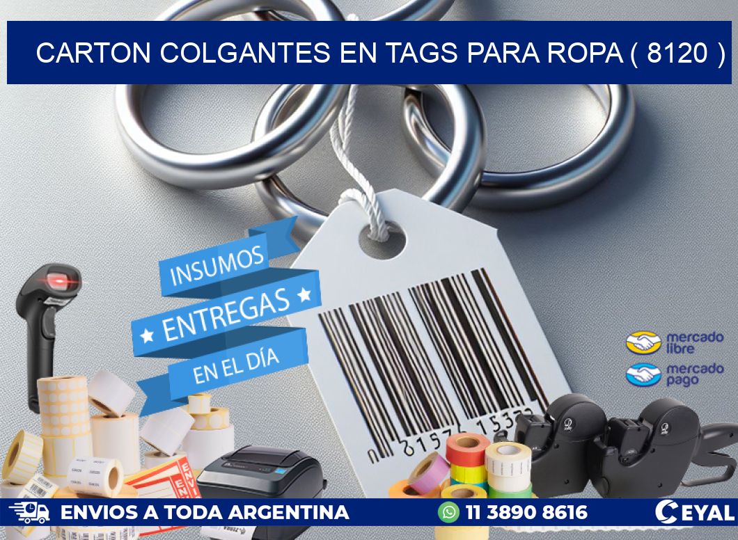 CARTON COLGANTES EN TAGS PARA ROPA ( 8120 )