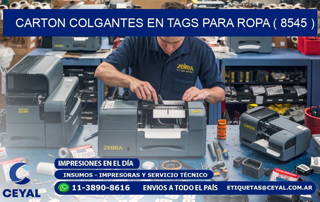 CARTON COLGANTES EN TAGS PARA ROPA ( 8545 )