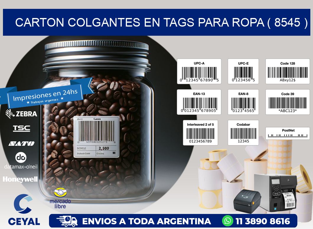 CARTON COLGANTES EN TAGS PARA ROPA ( 8545 )