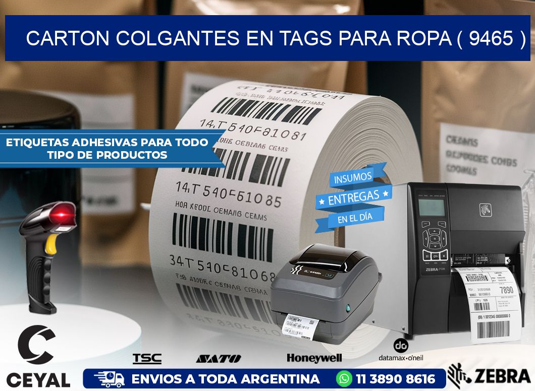 CARTON COLGANTES EN TAGS PARA ROPA ( 9465 )