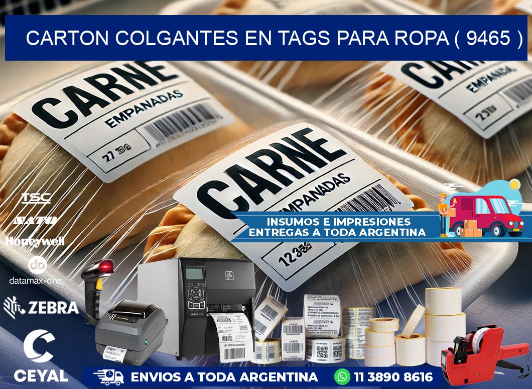 CARTON COLGANTES EN TAGS PARA ROPA ( 9465 )