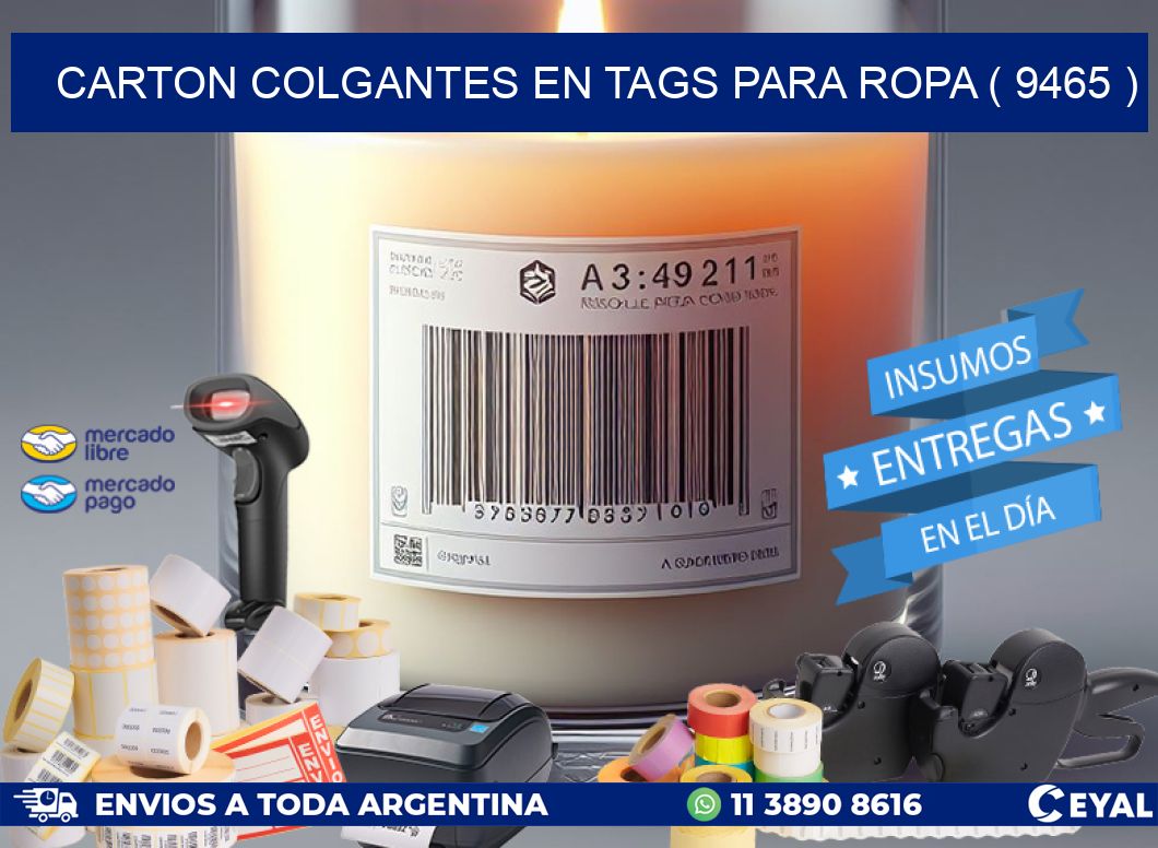 CARTON COLGANTES EN TAGS PARA ROPA ( 9465 )