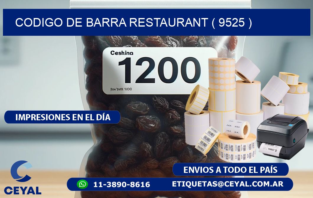 CODIGO DE BARRA RESTAURANT ( 9525 )