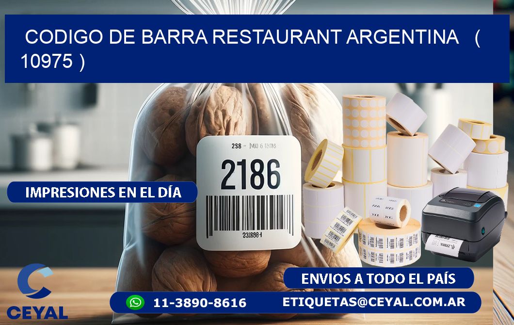 CODIGO DE BARRA RESTAURANT ARGENTINA   ( 10975 )