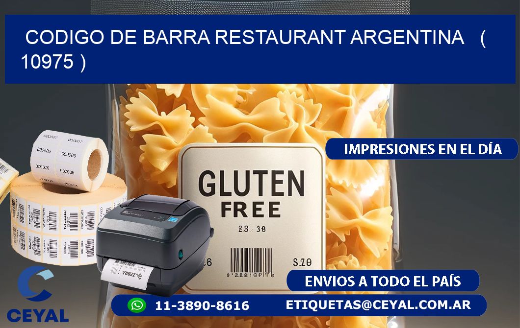 CODIGO DE BARRA RESTAURANT ARGENTINA   ( 10975 )