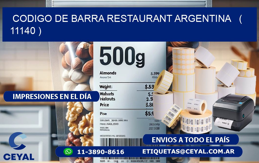 CODIGO DE BARRA RESTAURANT ARGENTINA   ( 11140 )