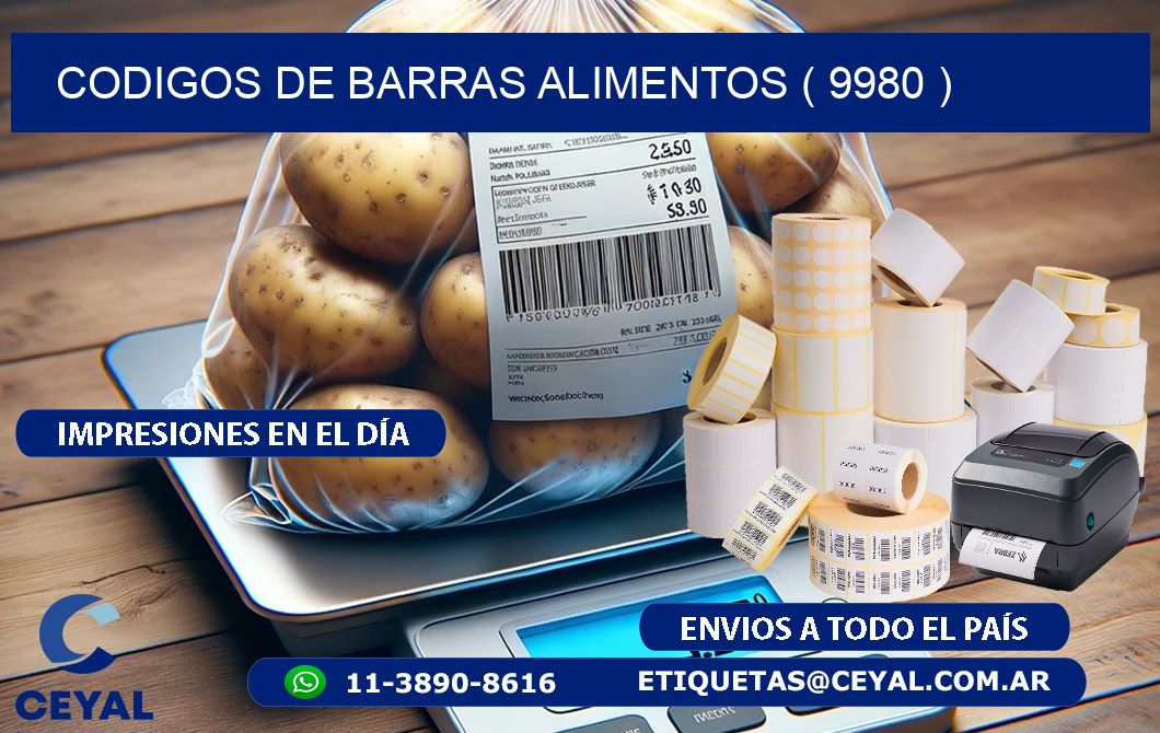 CODIGOS DE BARRAS ALIMENTOS ( 9980 )