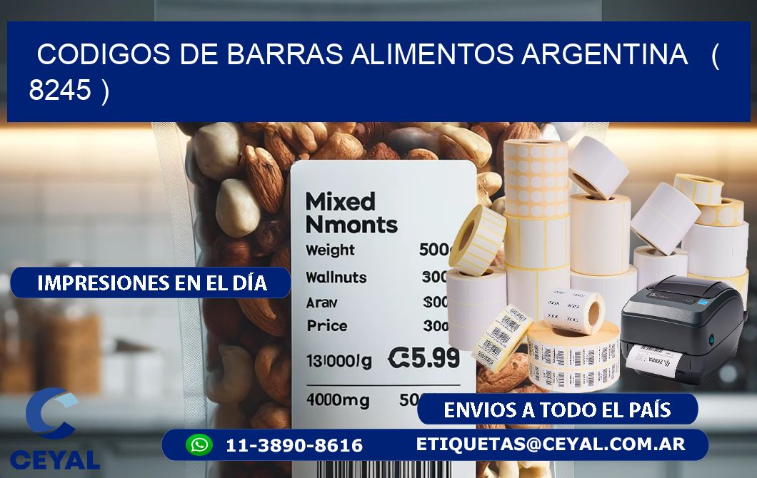 CODIGOS DE BARRAS ALIMENTOS ARGENTINA   ( 8245 )