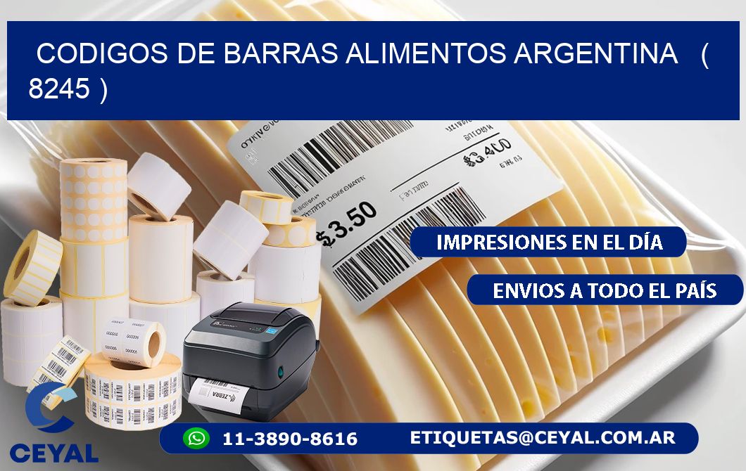 CODIGOS DE BARRAS ALIMENTOS ARGENTINA   ( 8245 )