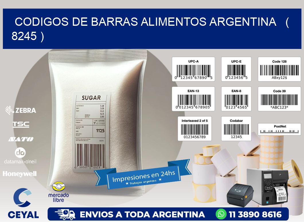 CODIGOS DE BARRAS ALIMENTOS ARGENTINA   ( 8245 )