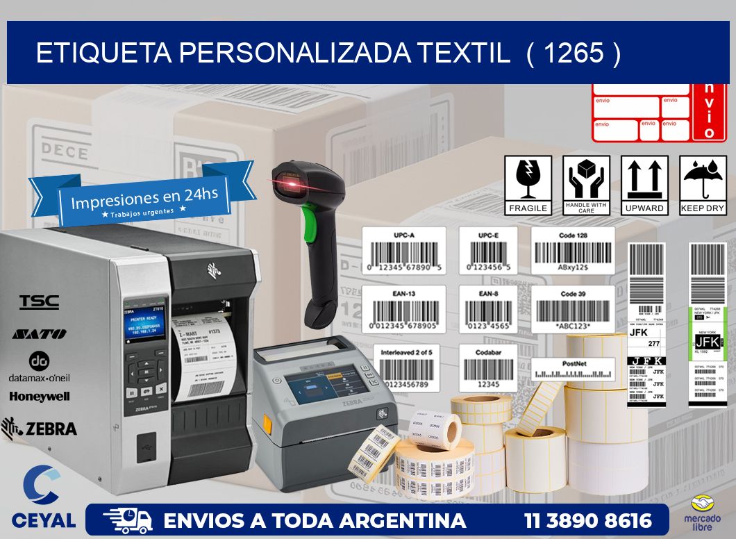 ETIQUETA PERSONALIZADA TEXTIL  ( 1265 )