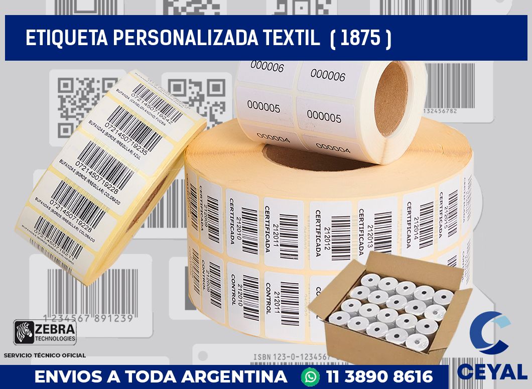 ETIQUETA PERSONALIZADA TEXTIL  ( 1875 )