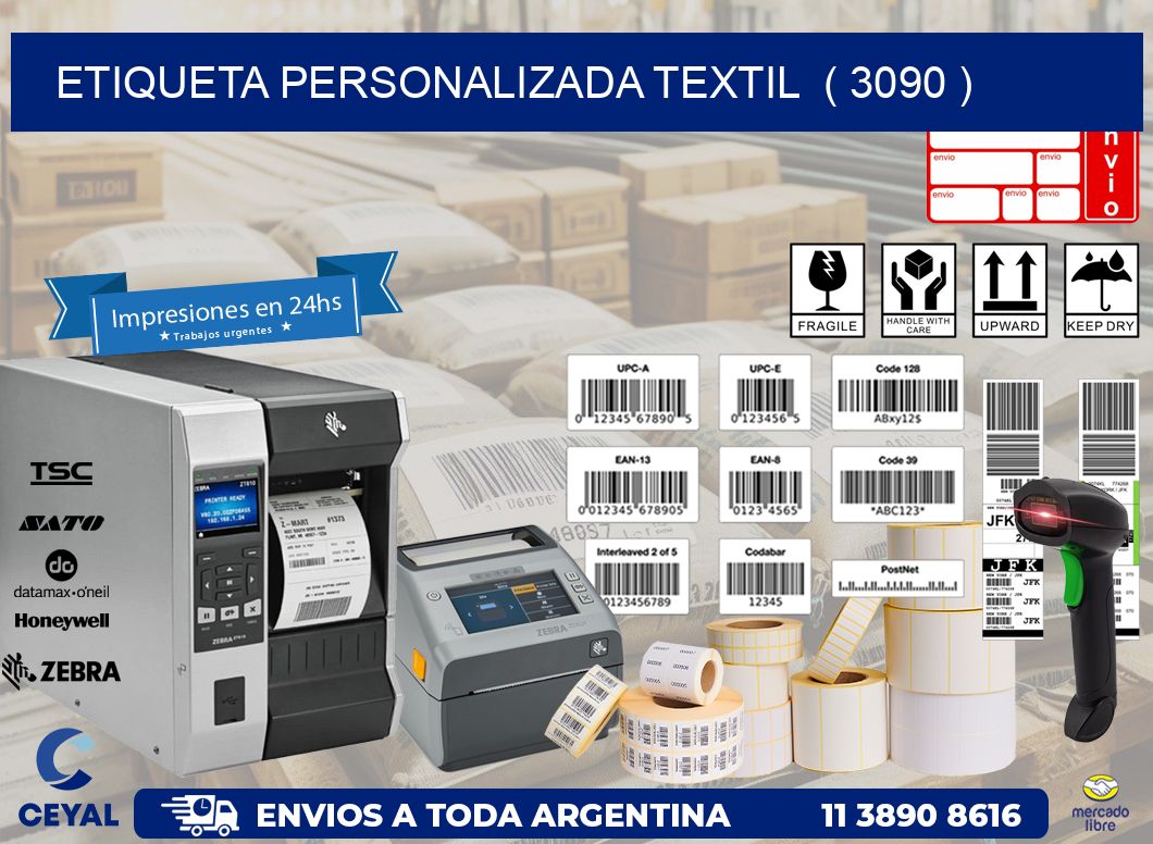 ETIQUETA PERSONALIZADA TEXTIL ( 3090 )