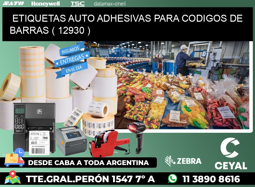 ETIQUETAS AUTO ADHESIVAS PARA CODIGOS DE BARRAS ( 12930 )