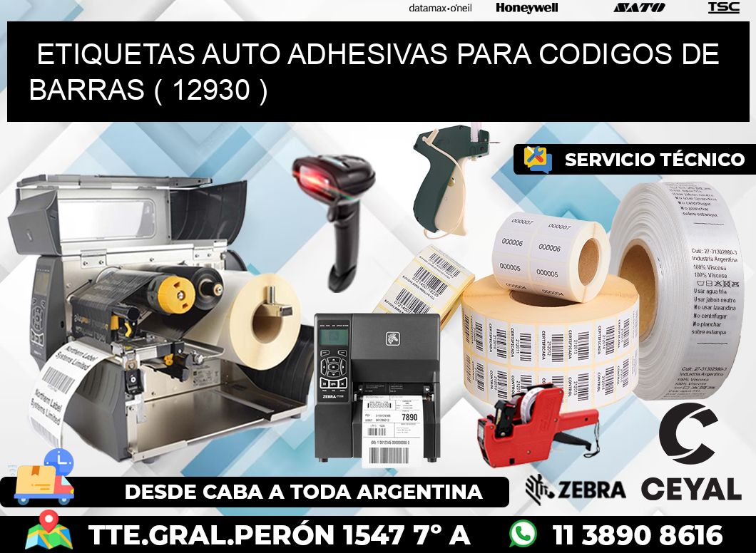 ETIQUETAS AUTO ADHESIVAS PARA CODIGOS DE BARRAS ( 12930 )