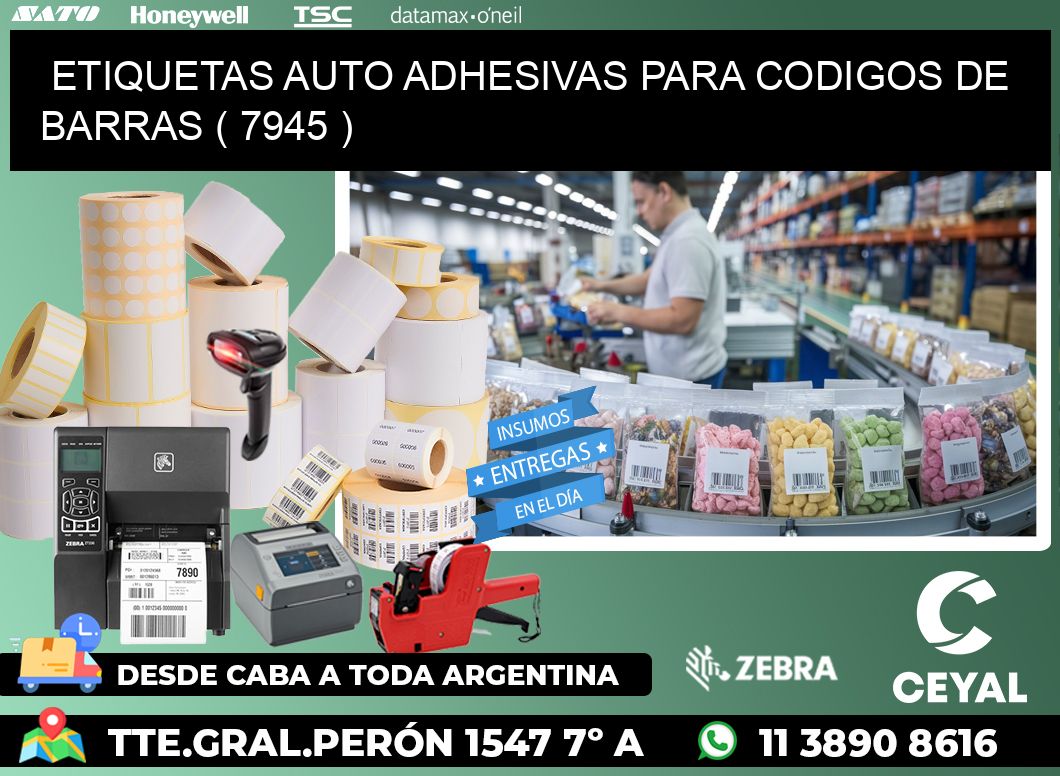 ETIQUETAS AUTO ADHESIVAS PARA CODIGOS DE BARRAS ( 7945 )