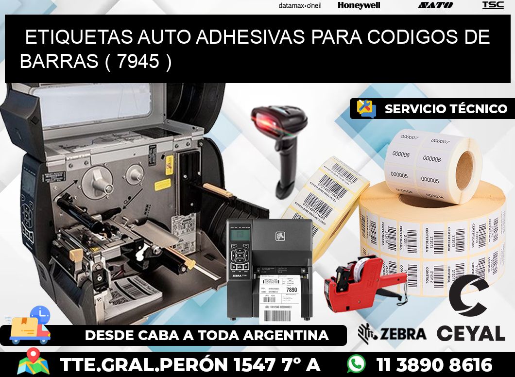 ETIQUETAS AUTO ADHESIVAS PARA CODIGOS DE BARRAS ( 7945 )