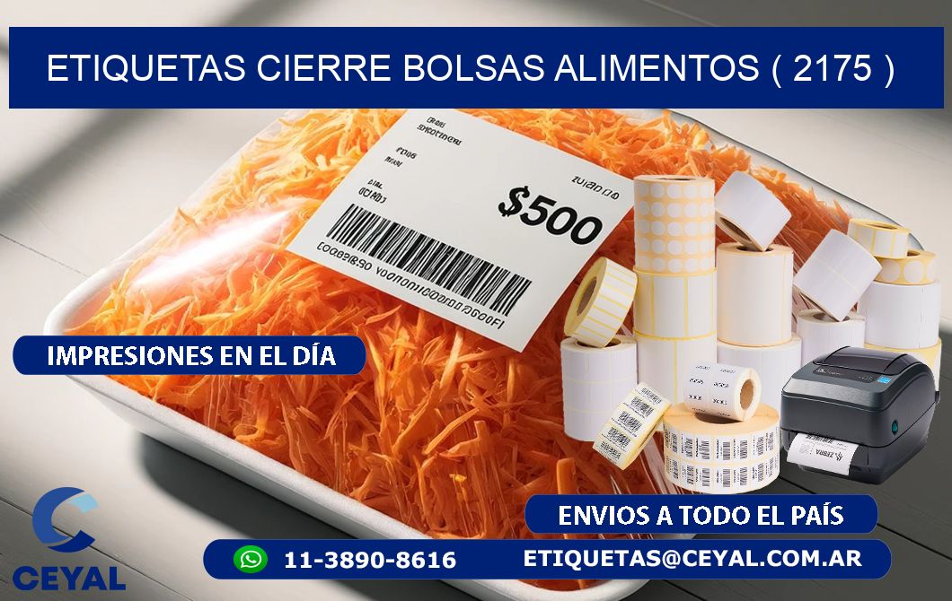 ETIQUETAS CIERRE BOLSAS ALIMENTOS ( 2175 )