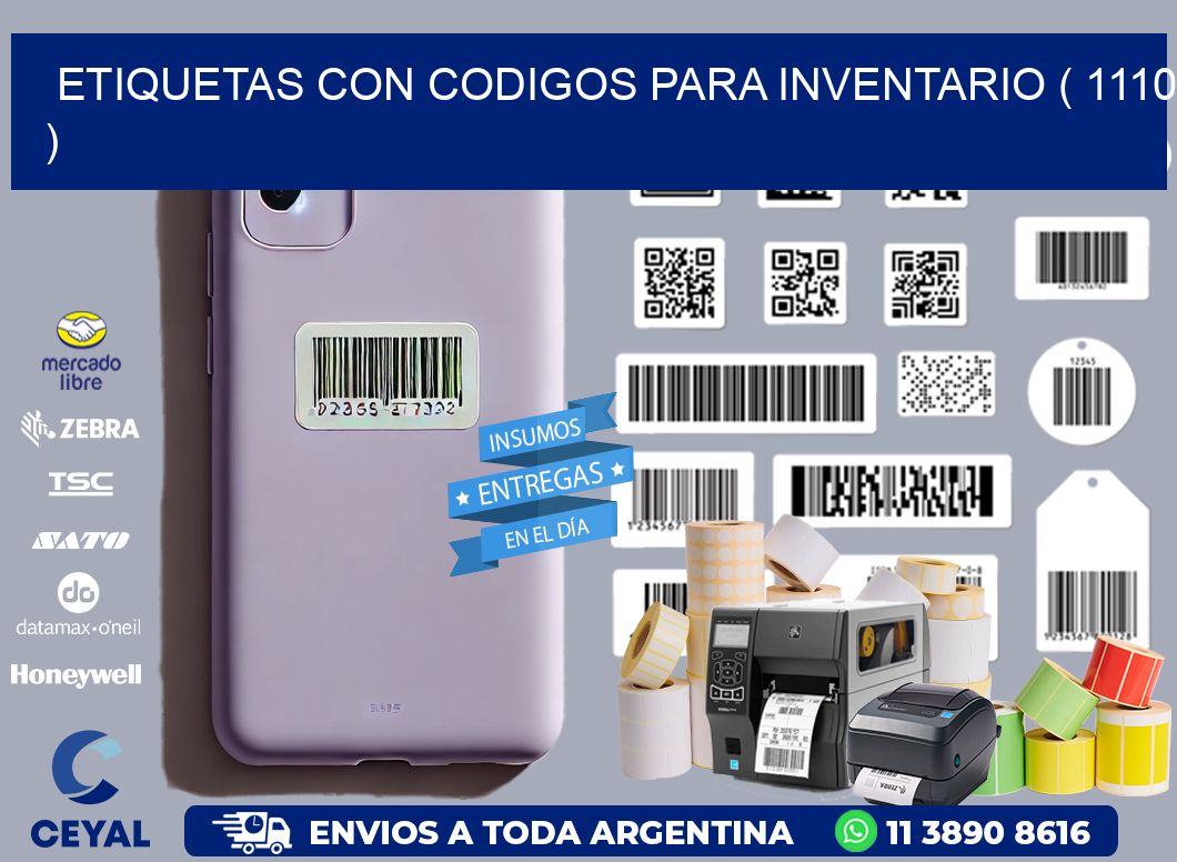 ETIQUETAS CON CODIGOS PARA INVENTARIO ( 1110 )