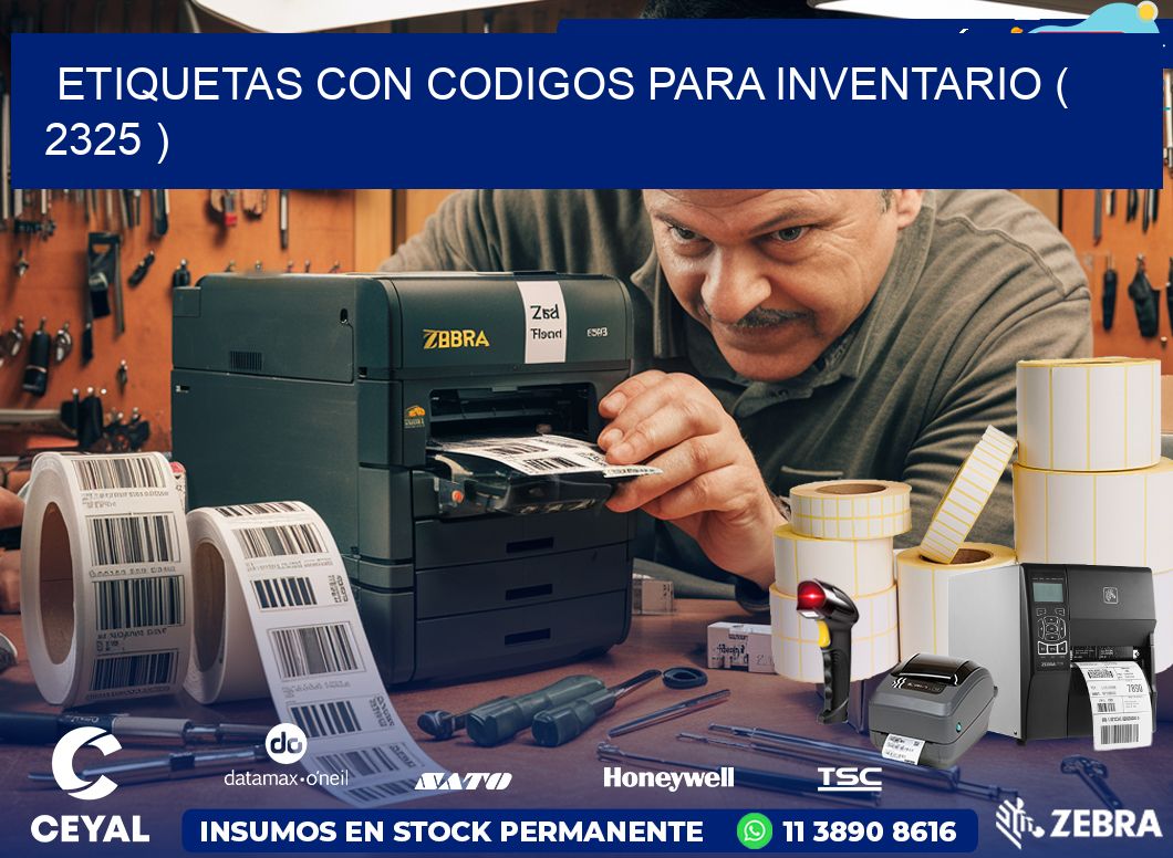 ETIQUETAS CON CODIGOS PARA INVENTARIO ( 2325 )