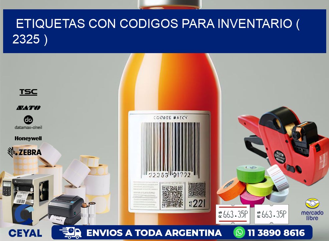 ETIQUETAS CON CODIGOS PARA INVENTARIO ( 2325 )