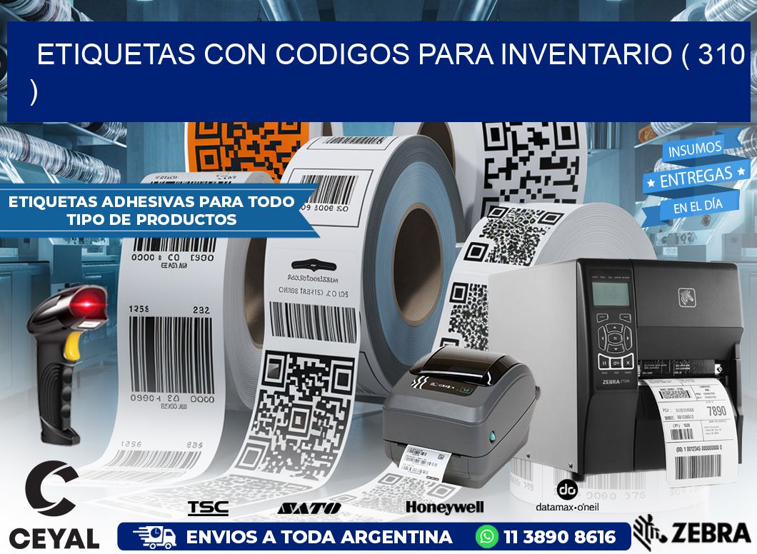 ETIQUETAS CON CODIGOS PARA INVENTARIO ( 310 )