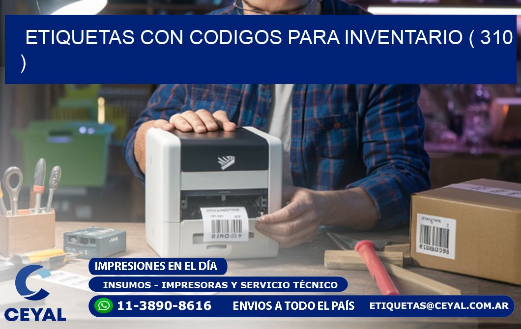 ETIQUETAS CON CODIGOS PARA INVENTARIO ( 310 )
