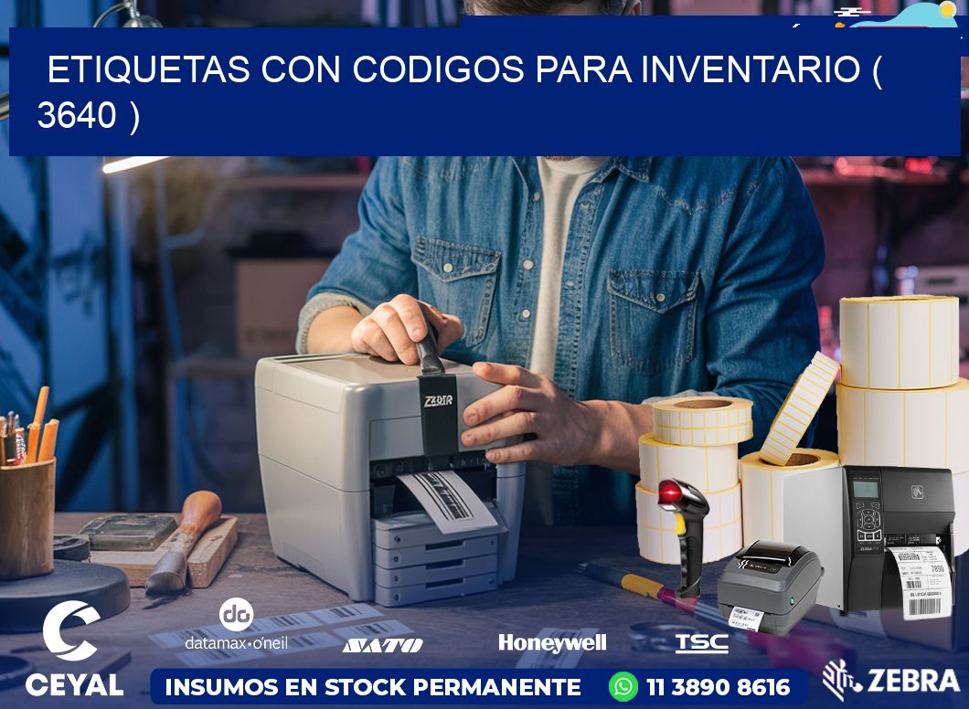 ETIQUETAS CON CODIGOS PARA INVENTARIO ( 3640 )