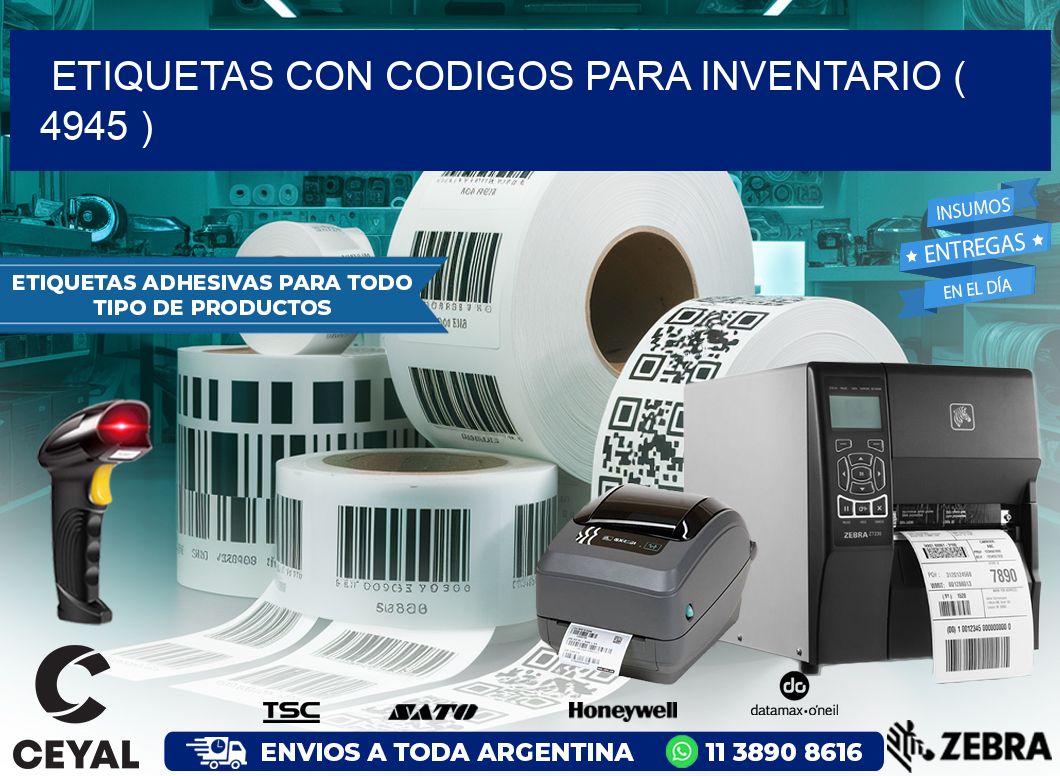 ETIQUETAS CON CODIGOS PARA INVENTARIO ( 4945 )