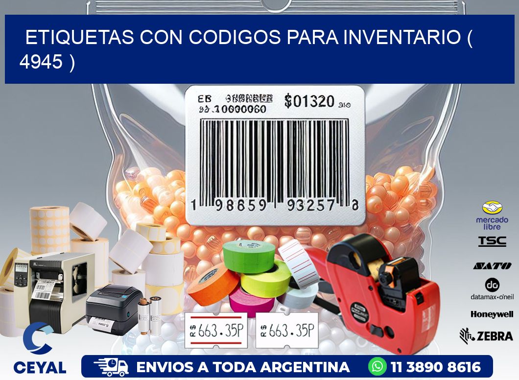 ETIQUETAS CON CODIGOS PARA INVENTARIO ( 4945 )