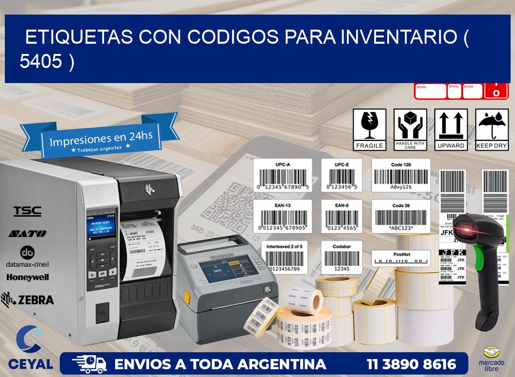 ETIQUETAS CON CODIGOS PARA INVENTARIO ( 5405 )