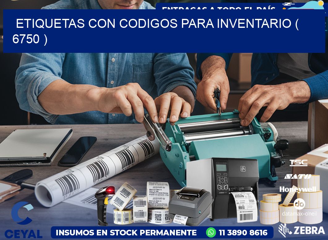 ETIQUETAS CON CODIGOS PARA INVENTARIO ( 6750 )