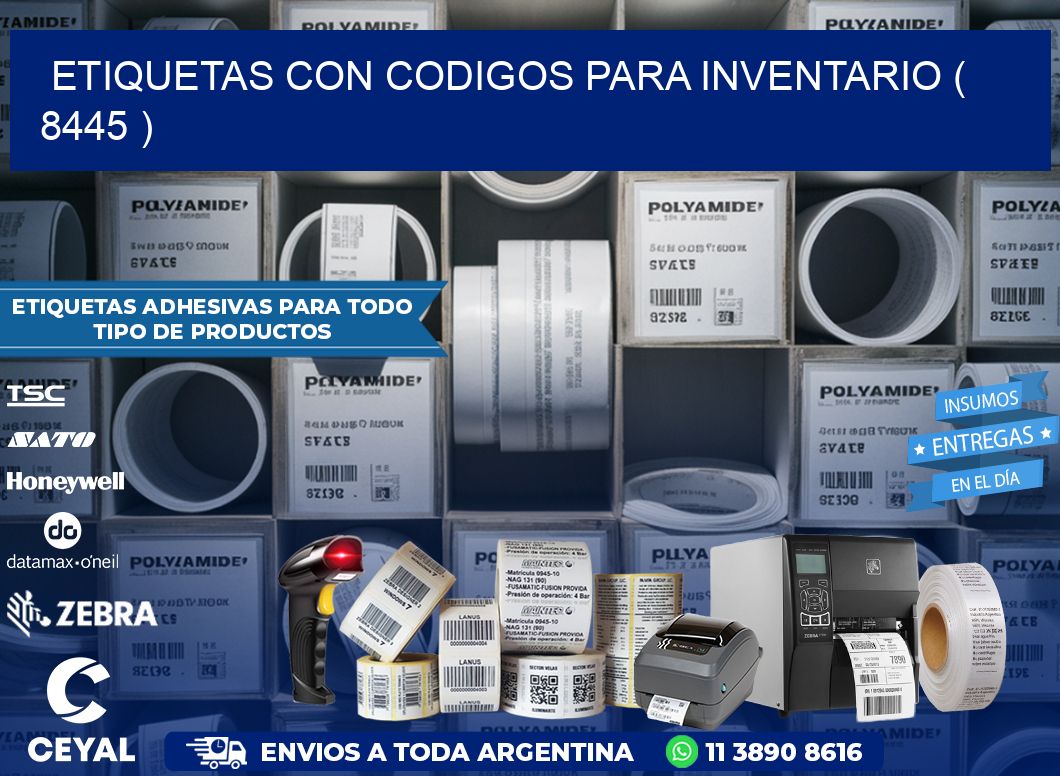 ETIQUETAS CON CODIGOS PARA INVENTARIO ( 8445 )