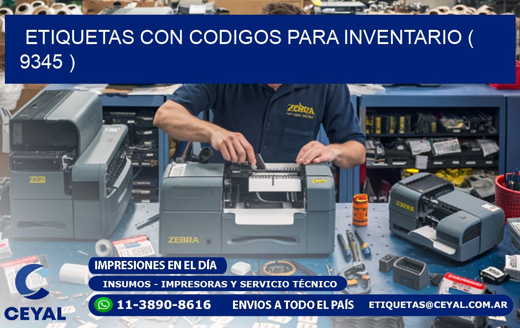 ETIQUETAS CON CODIGOS PARA INVENTARIO ( 9345 )
