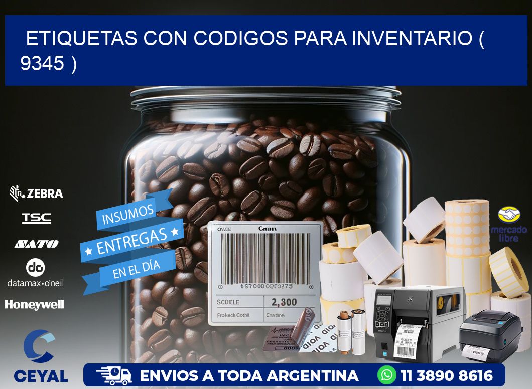 ETIQUETAS CON CODIGOS PARA INVENTARIO ( 9345 )